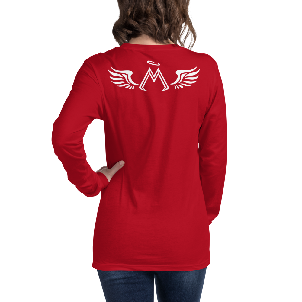 Red Long Sleeve Tee With White MM Iconic Logo