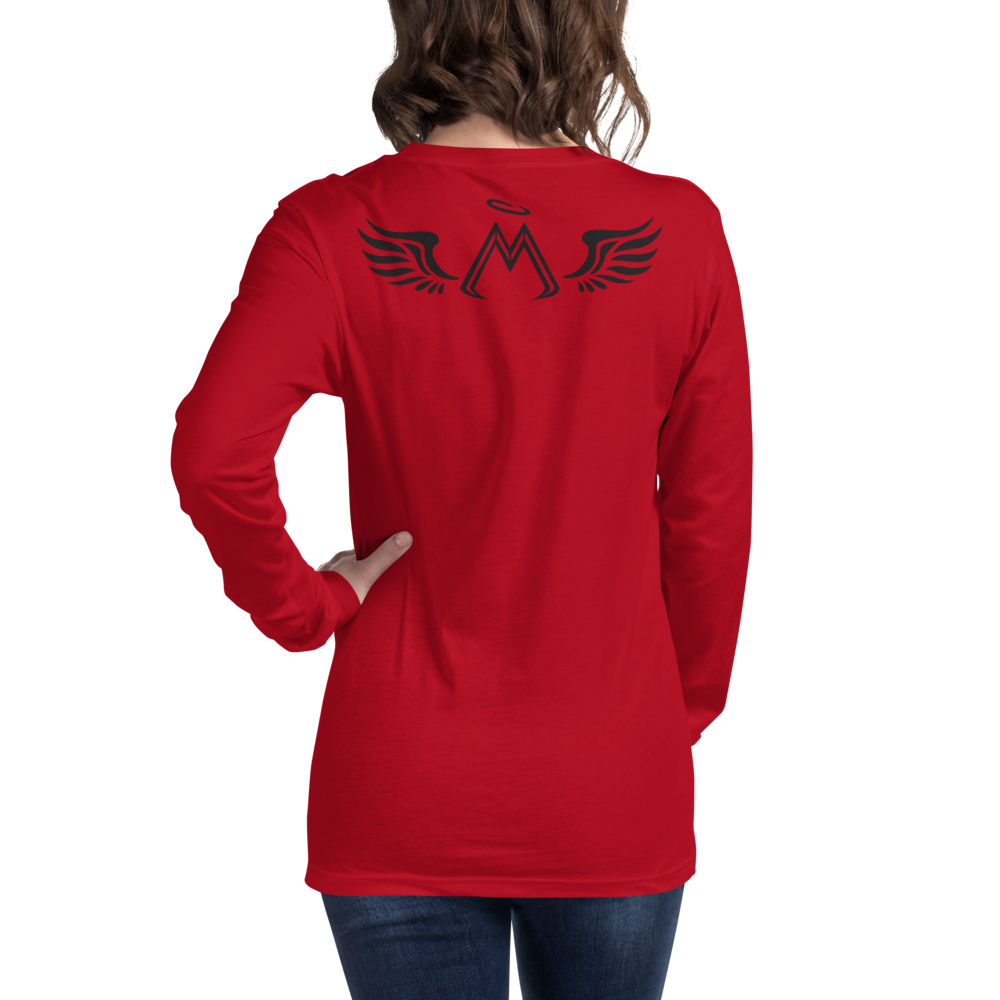 Red Long Sleeve Tee With Black MM Iconic Logo