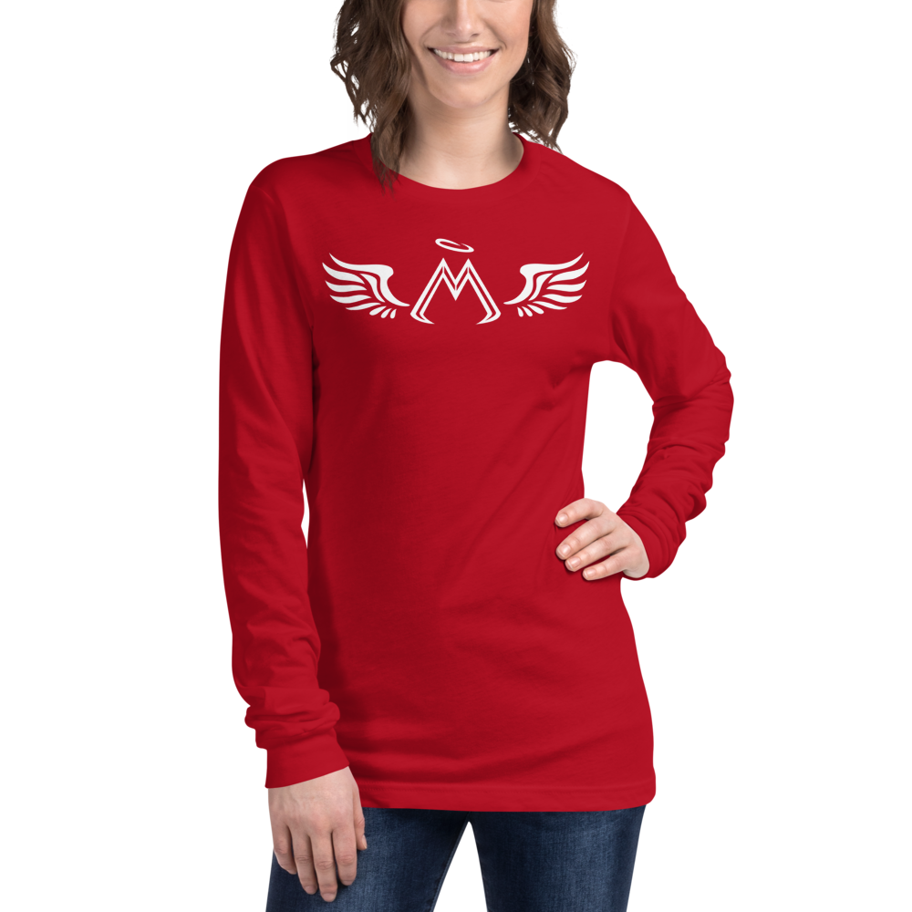 Red Long Sleeve Tee With White MM Iconic Logo