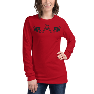Red Long Sleeve Tee With Black MM Iconic Logo