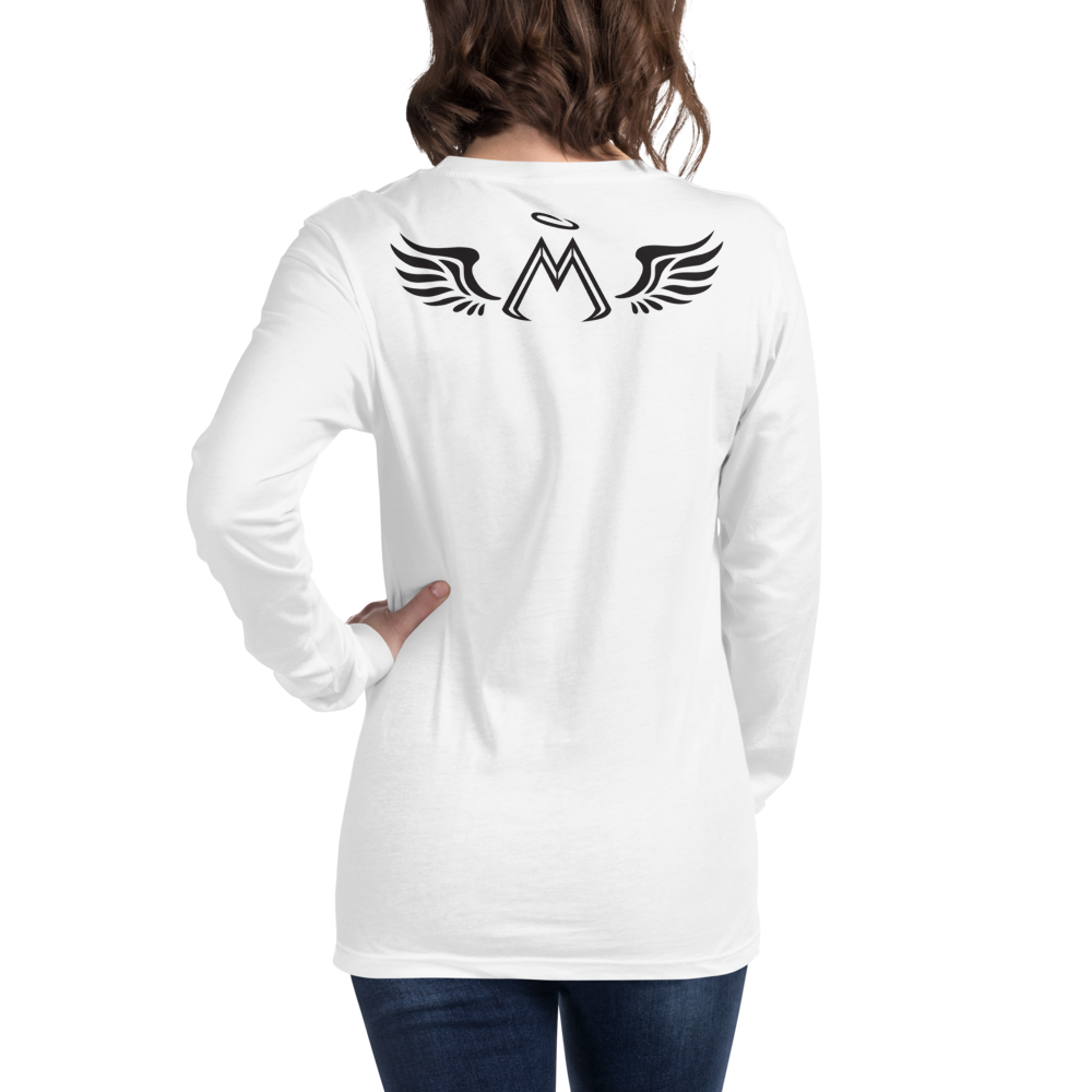 White Long Sleeve Tee With Black MM Iconic Logo