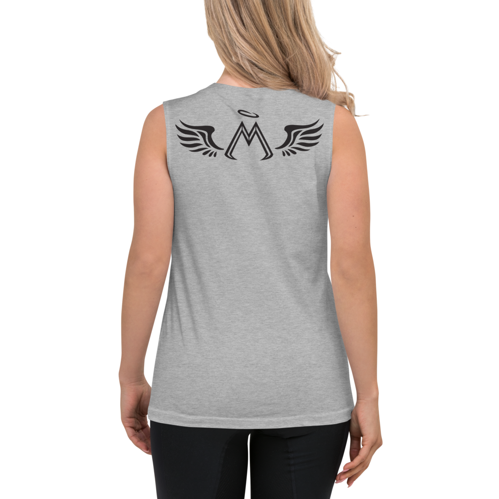 Athletic Heather Muscle Shirt With Black MM Iconic Logo