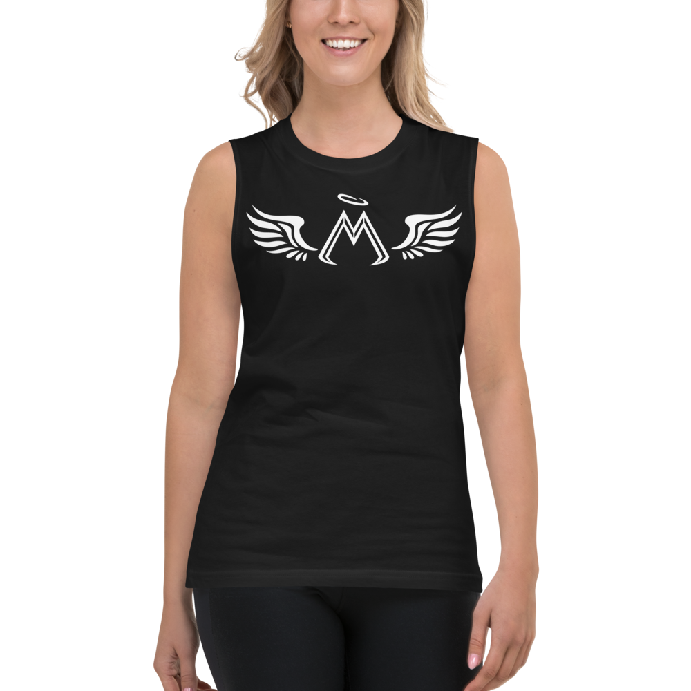 Black Muscle Shirt With White MM Iconic Logo