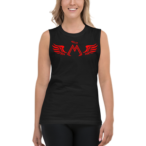 Black Muscle Shirt With Red MM Iconic Logo
