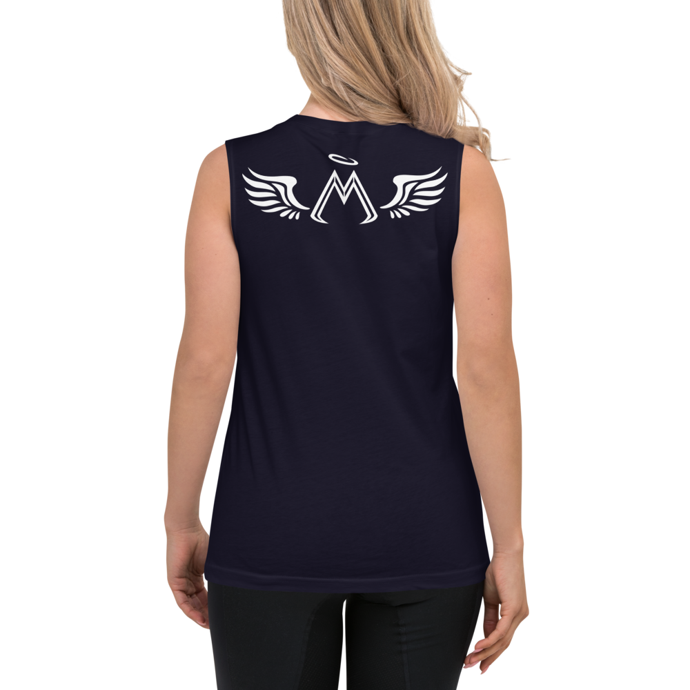 Navy Muscle Shirt With White MM Iconic Logo