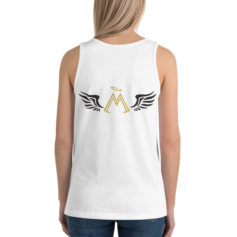 White Tank Top With Gold-Black MM Iconic Logo