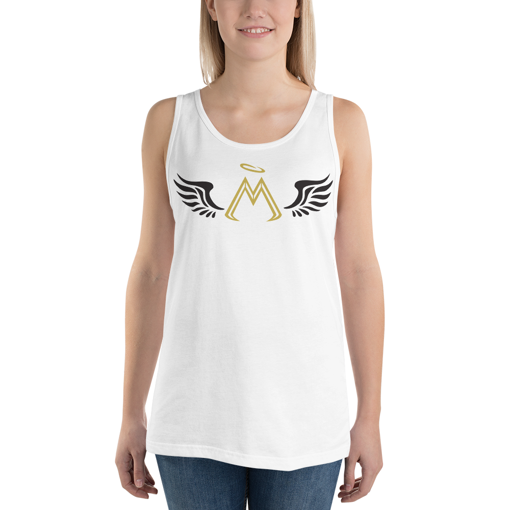 White Tank Top With Gold-Black MM Iconic Logo