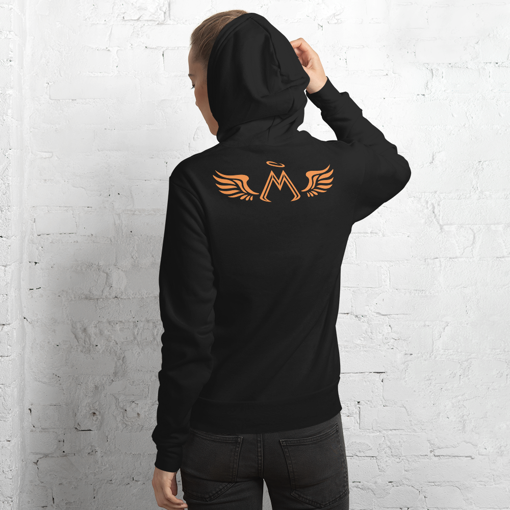 Black Hoodie With Orange MM Iconic Logo