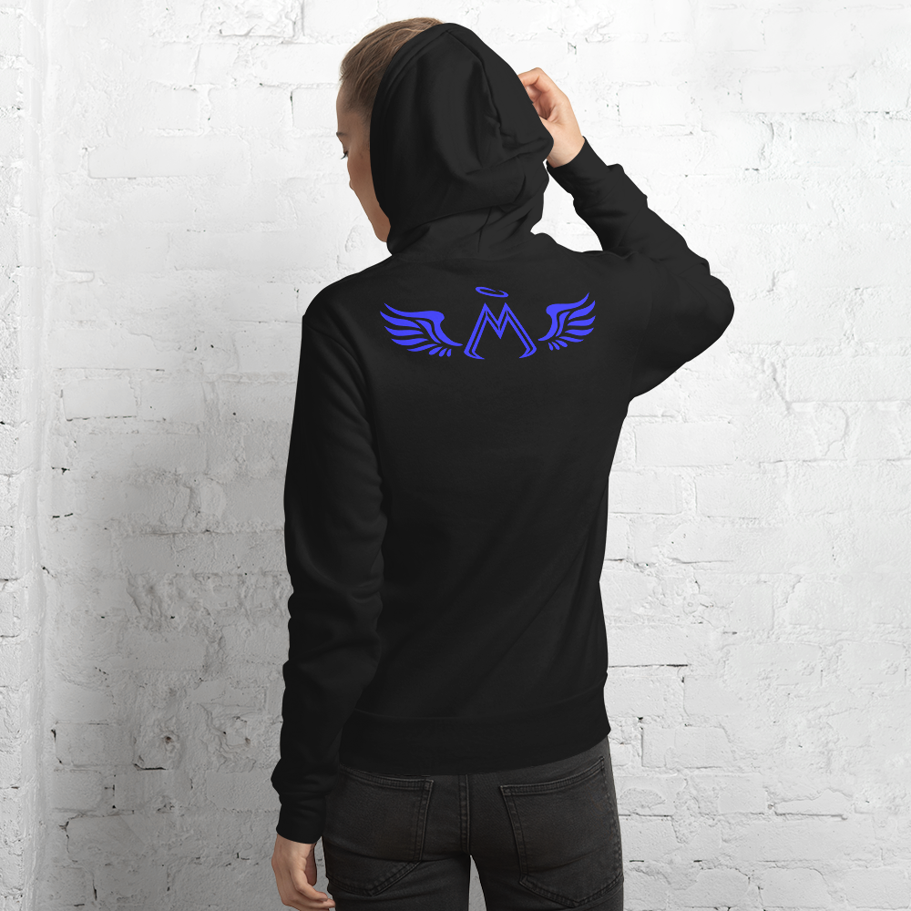 Black Hoodie With Blue MM Iconic Logo