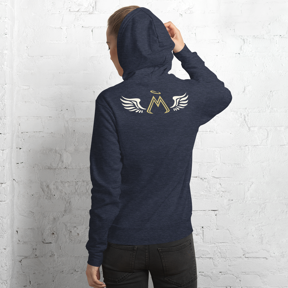 Heather Navy Blue Hoodie With Classic MM Iconic Logo
