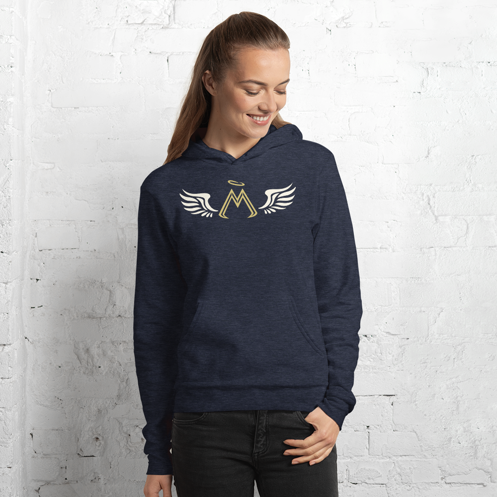 Heather Navy Blue Hoodie With Classic MM Iconic Logo