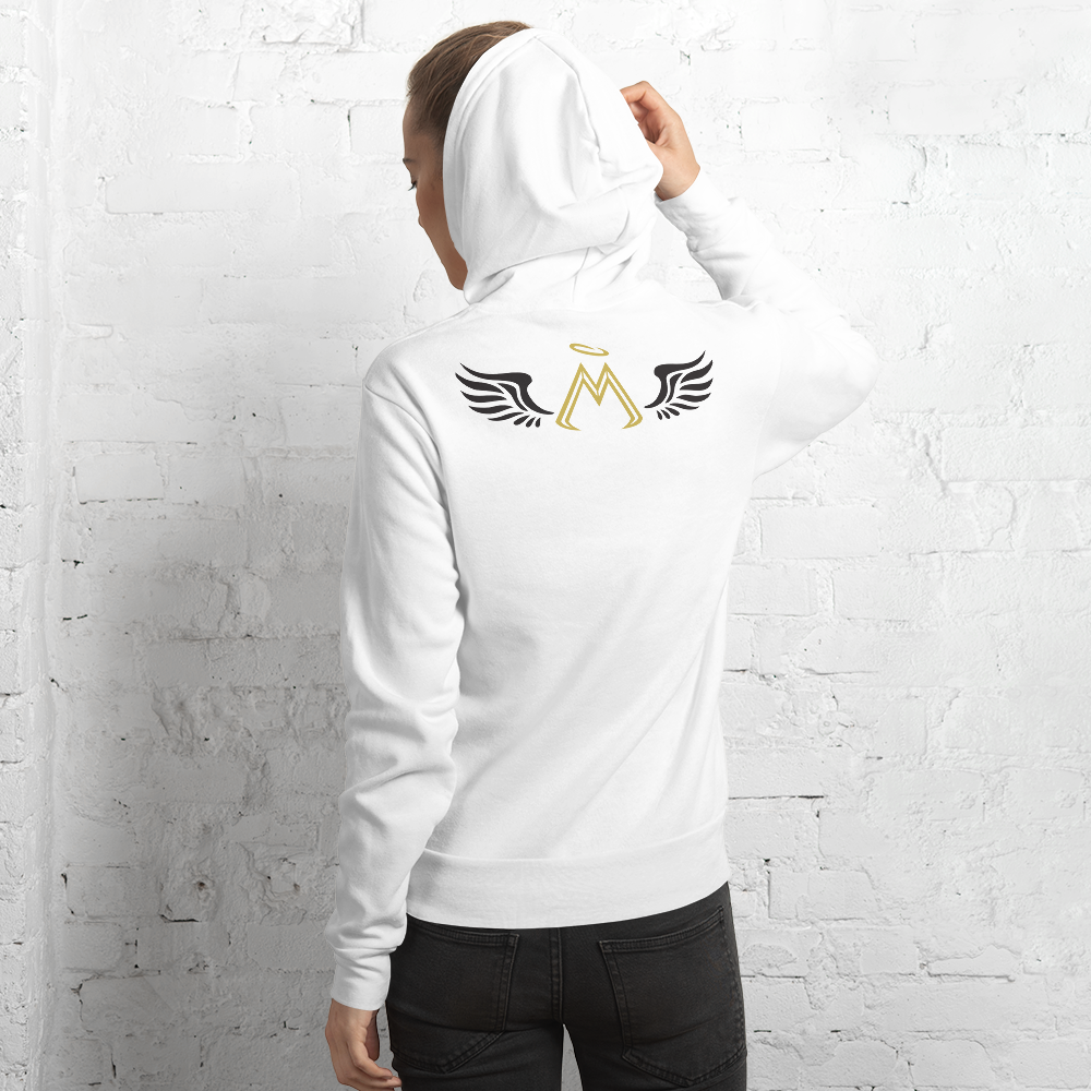 White Hoodie With Gold-Black MM Iconic Logo