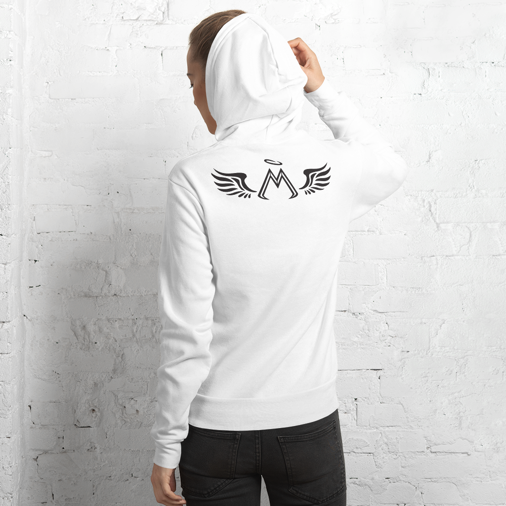 White Hoodie With Black MM Iconic Logo