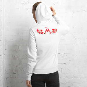 White Hoodie With Red MM Iconic Logo