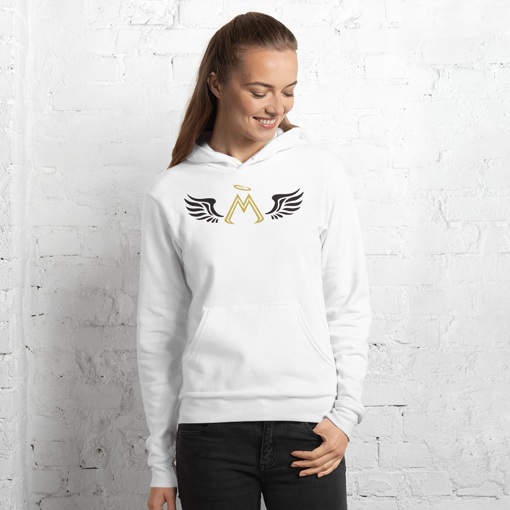White Hoodie With Gold-Black MM Iconic Logo