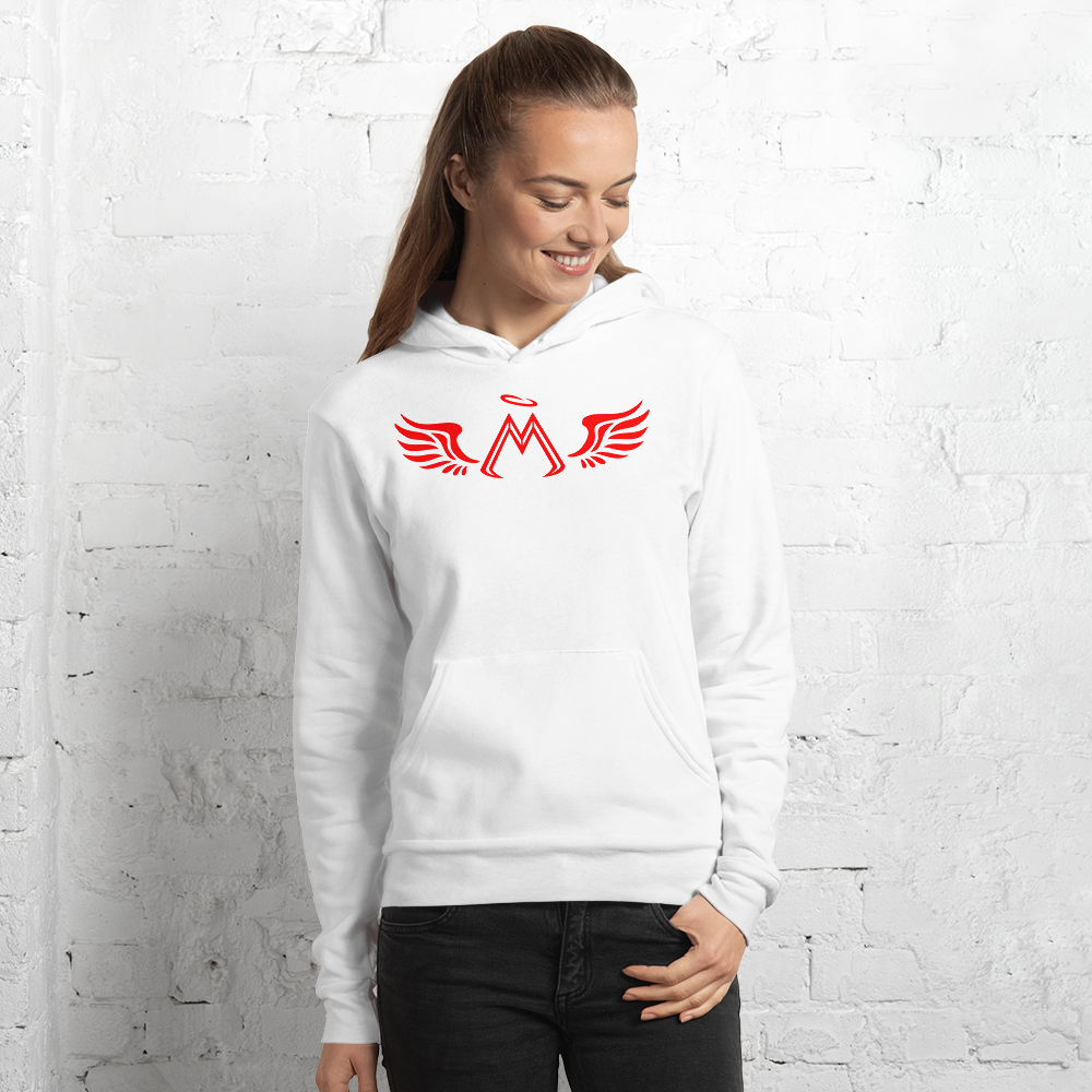 White Hoodie With Red MM Iconic Logo
