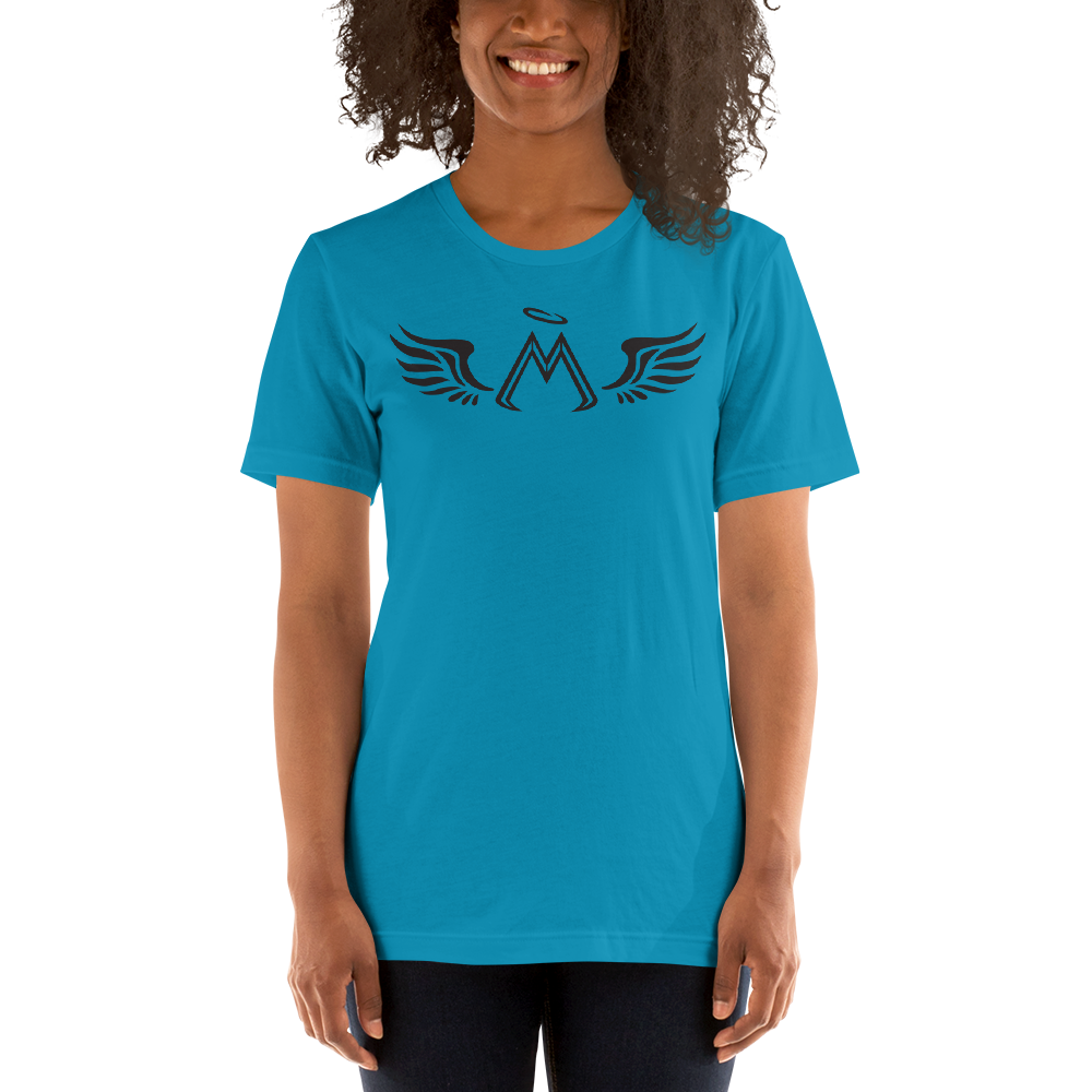 Aqua Short Sleeve T-Shirt With Black MM Iconic Logo