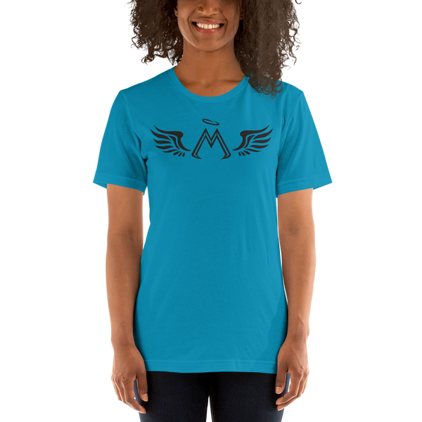 Aqua Short Sleeve T-Shirt With Black MM Iconic Logo