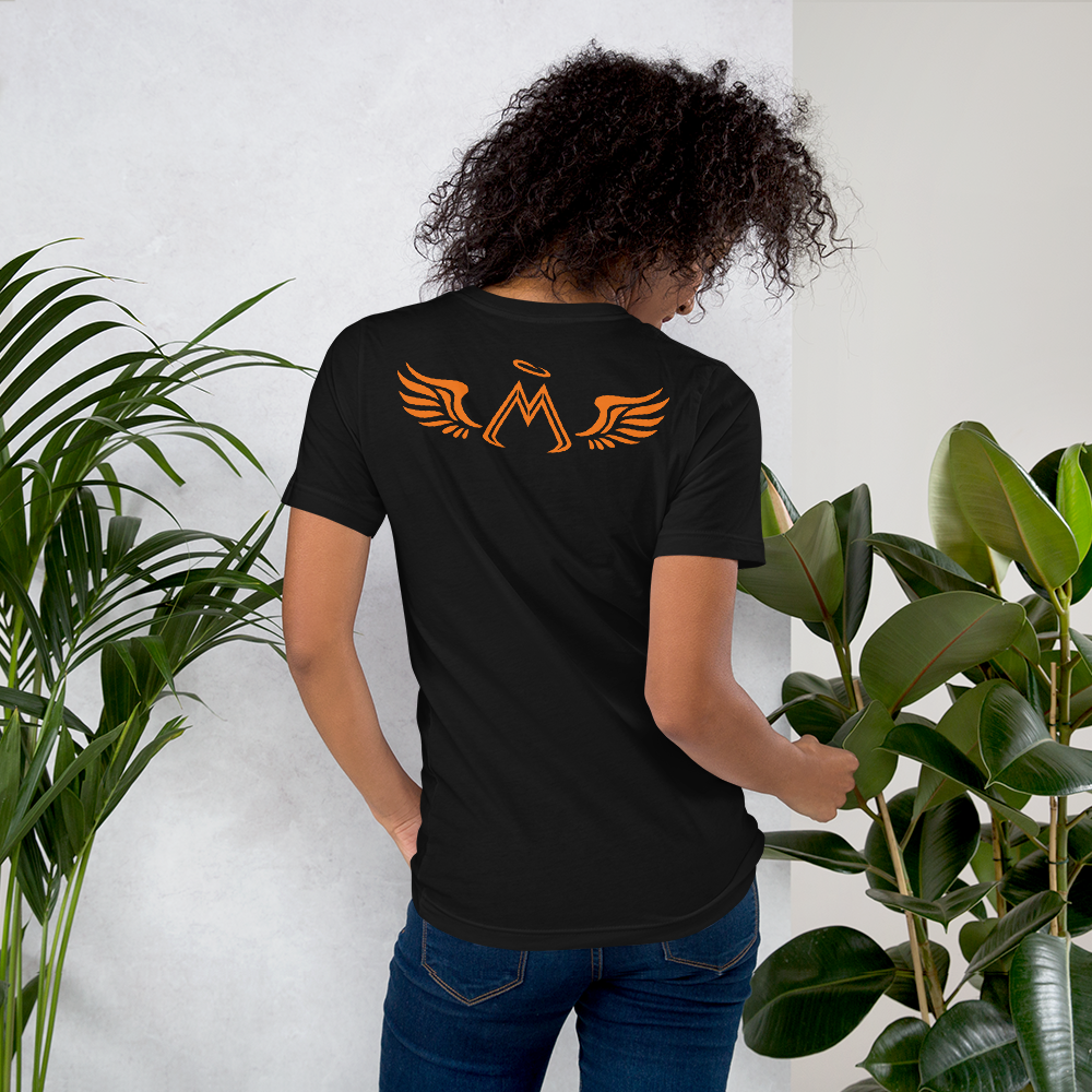 Black Short Sleeve T-Shirt With Orange MM Iconic Logo
