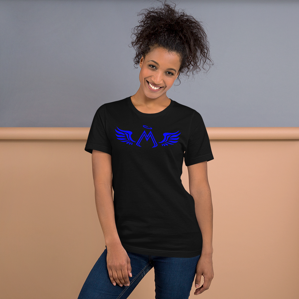 Black Short Sleeve T-Shirt With Blue MM Iconic Logo