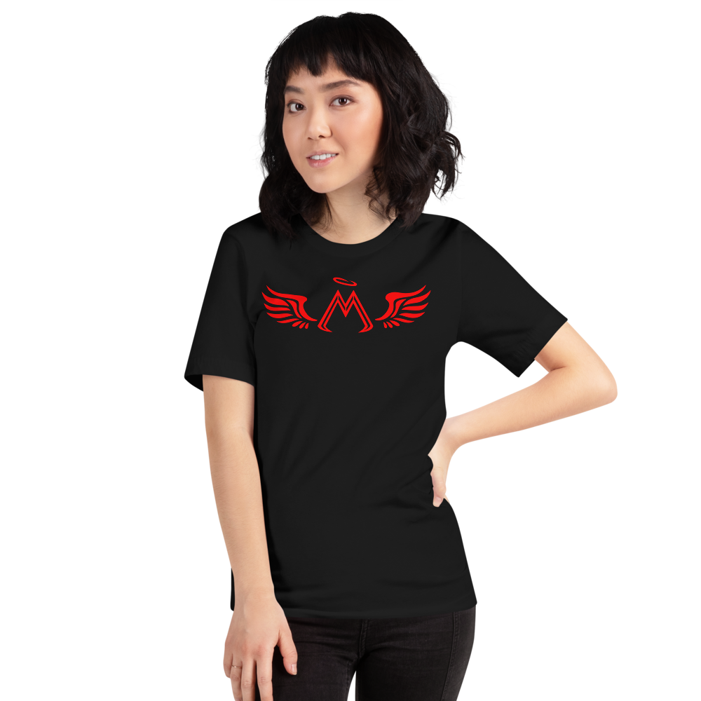 Black Short Sleeve T-Shirt With Red MM Iconic Logo