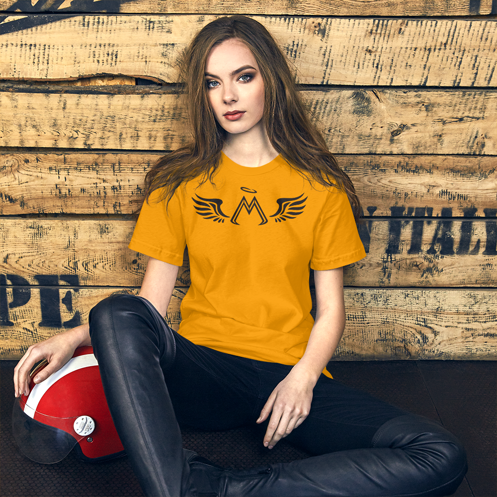 Gold Short Sleeve T-Shirt With Black MM Iconic Logo