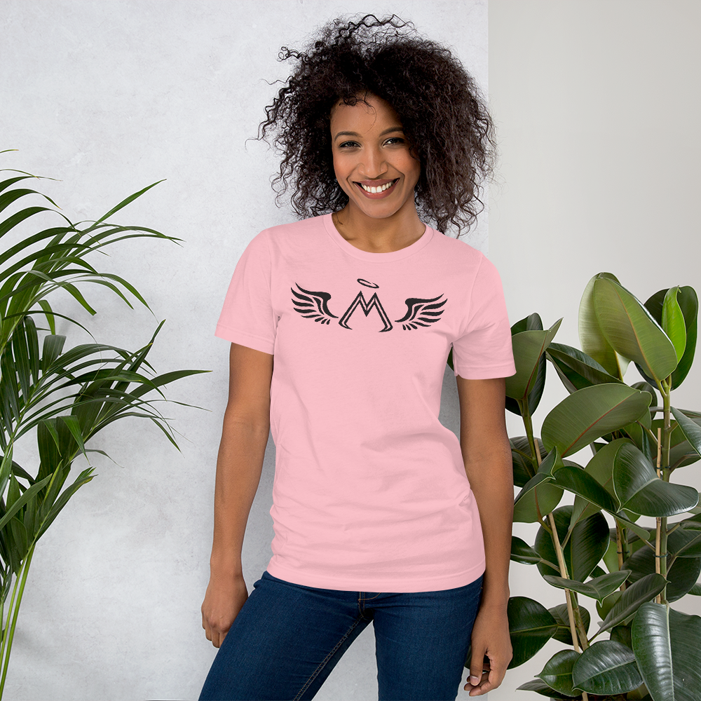 Pink Short Sleeve T-Shirt With Black MM Iconic Logo