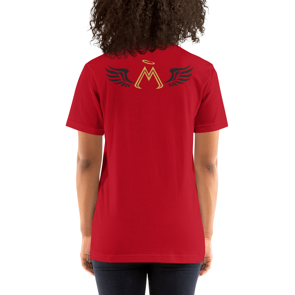 Red Short Sleeve T-Shirt With Gold-Black MM Iconic Logo