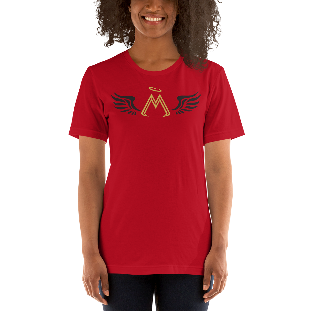 Red Short Sleeve T-Shirt With Gold-Black MM Iconic Logo