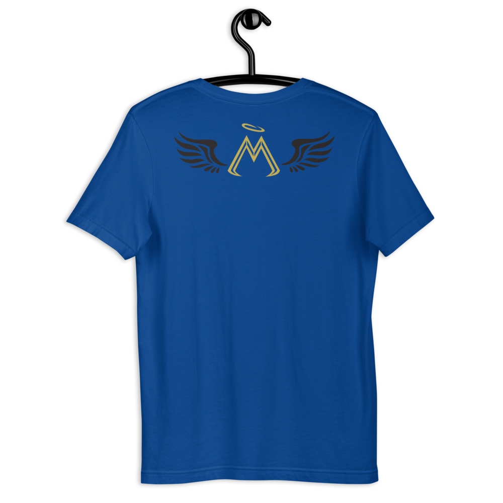 Royal Blue Short Sleeve T-Shirt With Gold-Black MM Iconic Logo