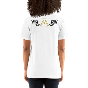 White Short Sleeve T-Shirt With Gold-Black MM Iconic Logo