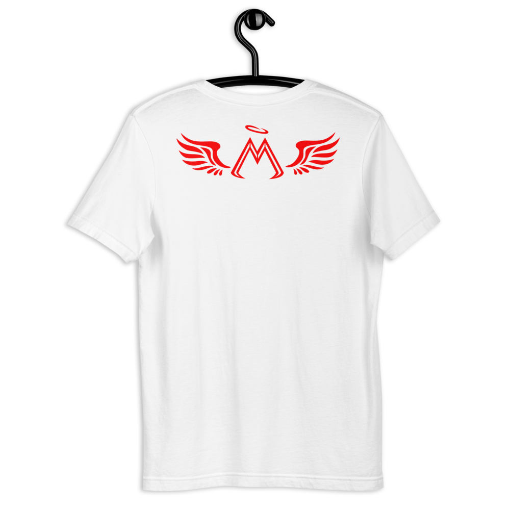 White Short Sleeve T-Shirt With Red MM Iconic Logo