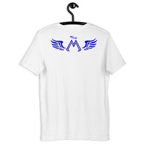 White Short Sleeve T-Shirt With Blue MM Iconic Logo
