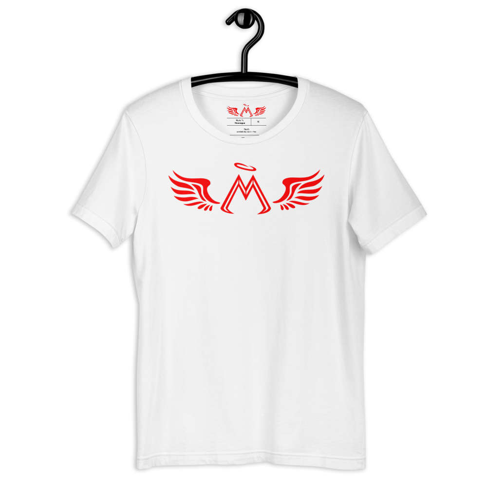 White Short Sleeve T-Shirt With Red MM Iconic Logo