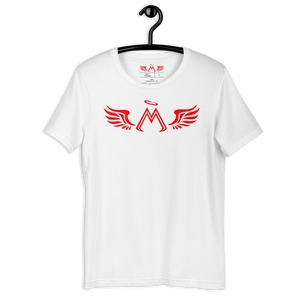 White Short Sleeve T-Shirt With Red MM Iconic Logo