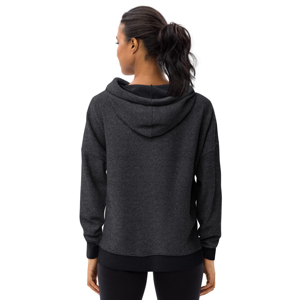 Black Heather Sueded Fleece Hoodie With Embroidered Classic MM Iconic Logo
