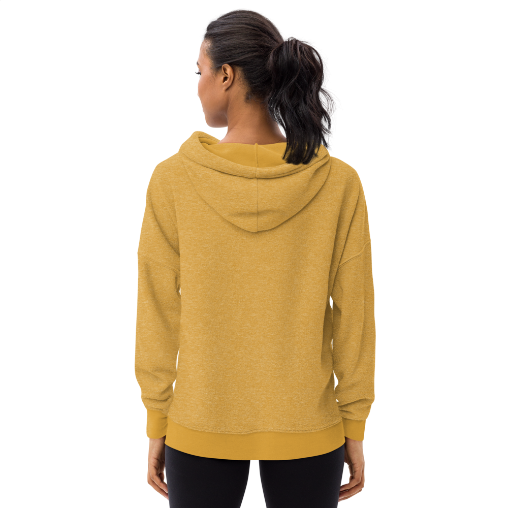 Heather Mustard Sueded Fleece Hoodie With Embroidered Black MM Iconic Logo