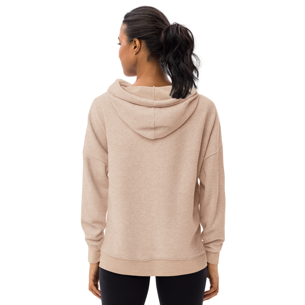 Heather Oat Sueded Fleece Hoodie With Embroidered Gold-Black MM Iconic Logo
