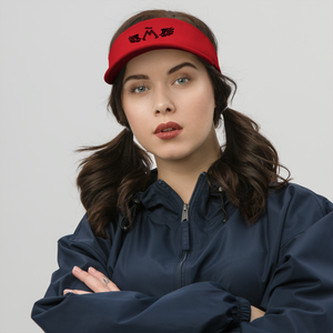 Red Visor With Embroidered Black MM Iconic Logo