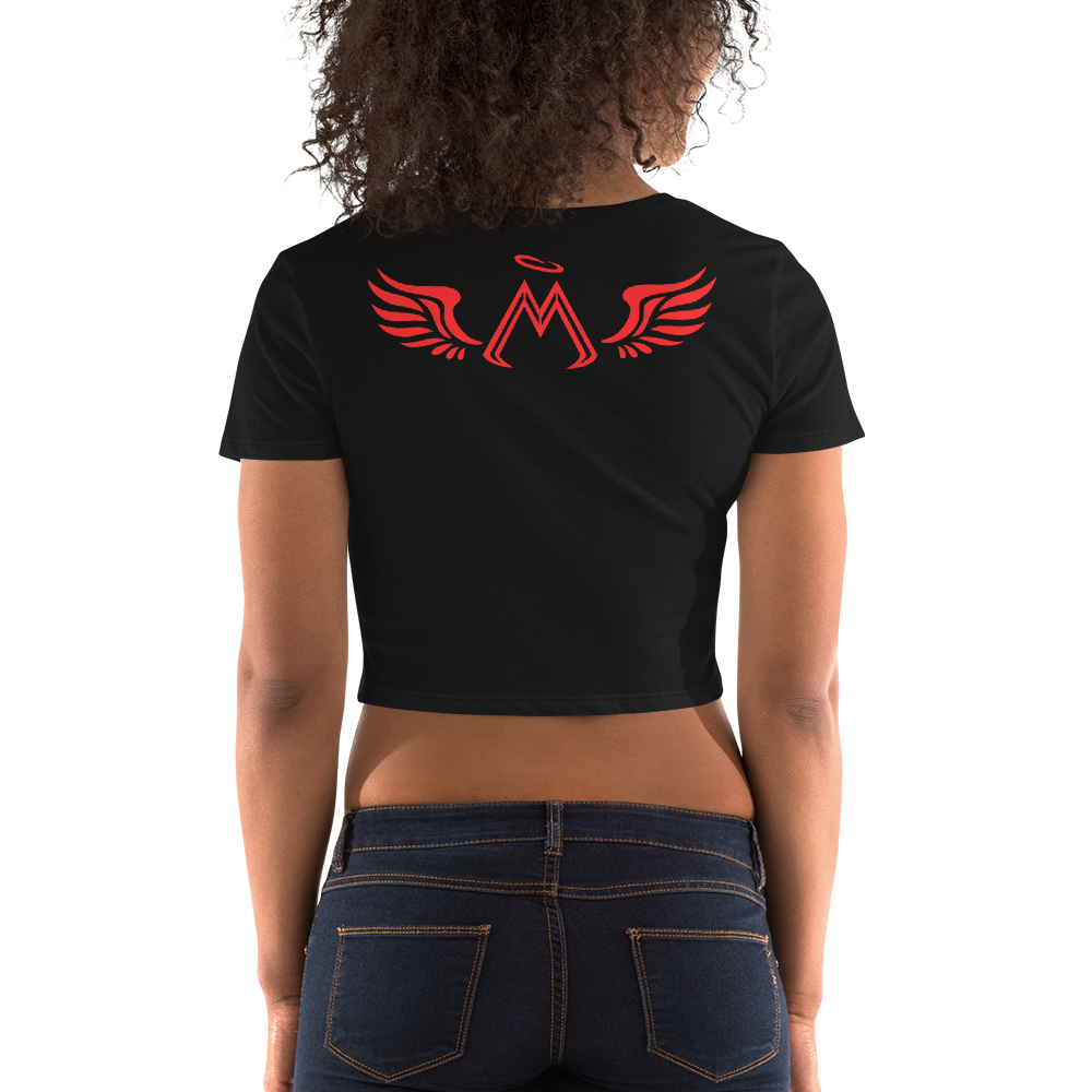 Black Crop Top With Red MM Iconic Logo