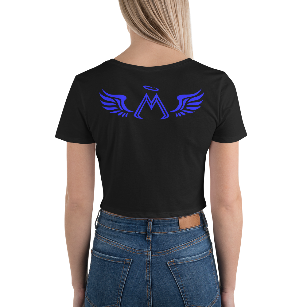 Black Crop Top With Blue MM Iconic Logo
