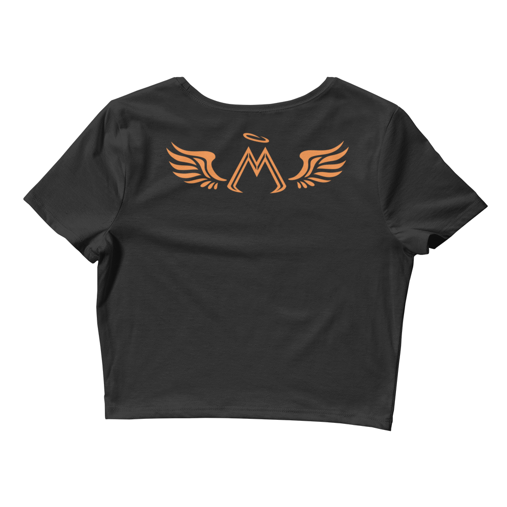 Black Crop Top With Orange MM Iconic Logo