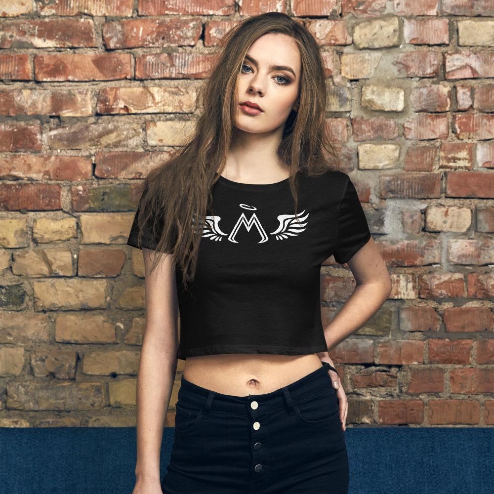 Black Crop Top With White MM Iconic Logo