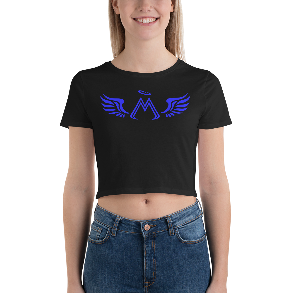 Black Crop Top With Blue MM Iconic Logo