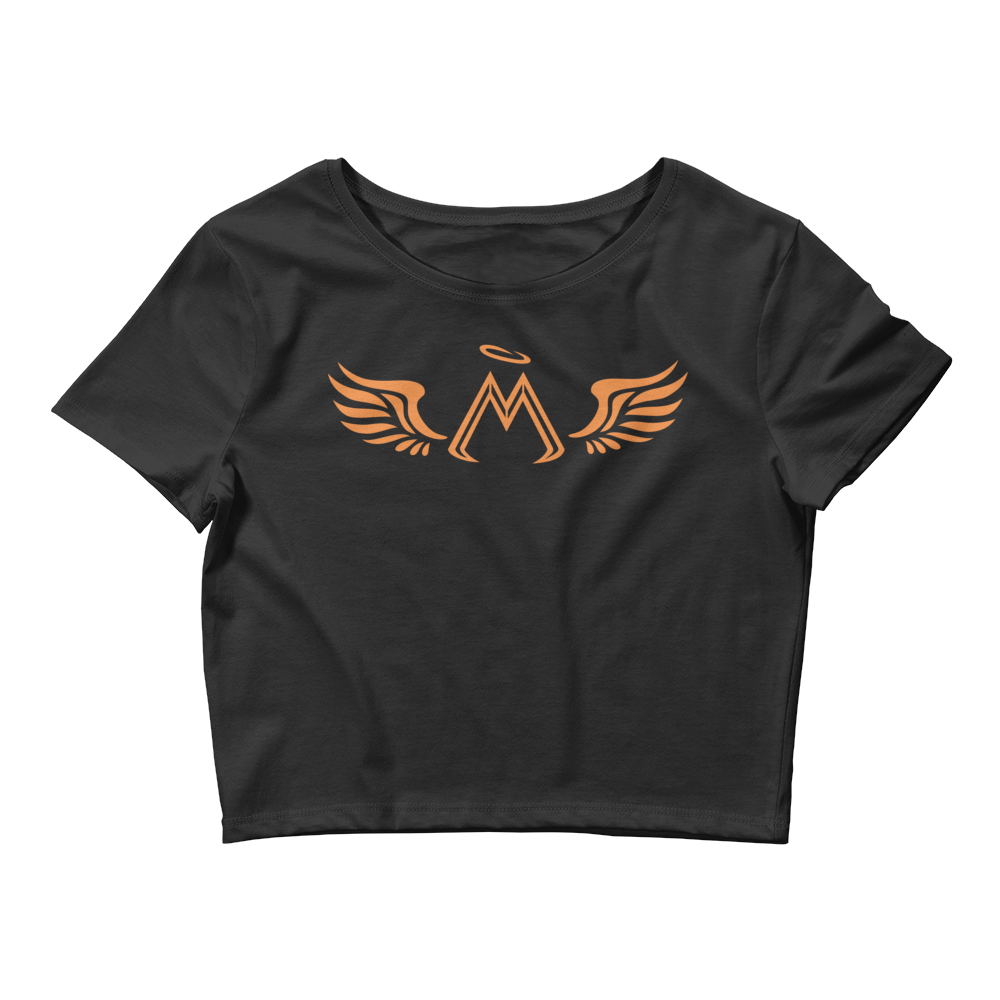 Black Crop Top With Orange MM Iconic Logo