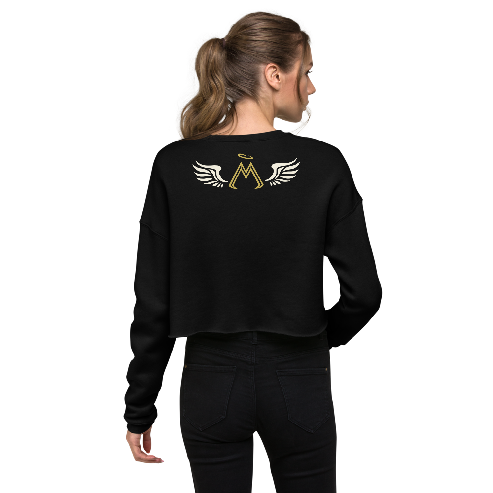 Black Crop Sweatshirt With Classic MM Iconic Logo