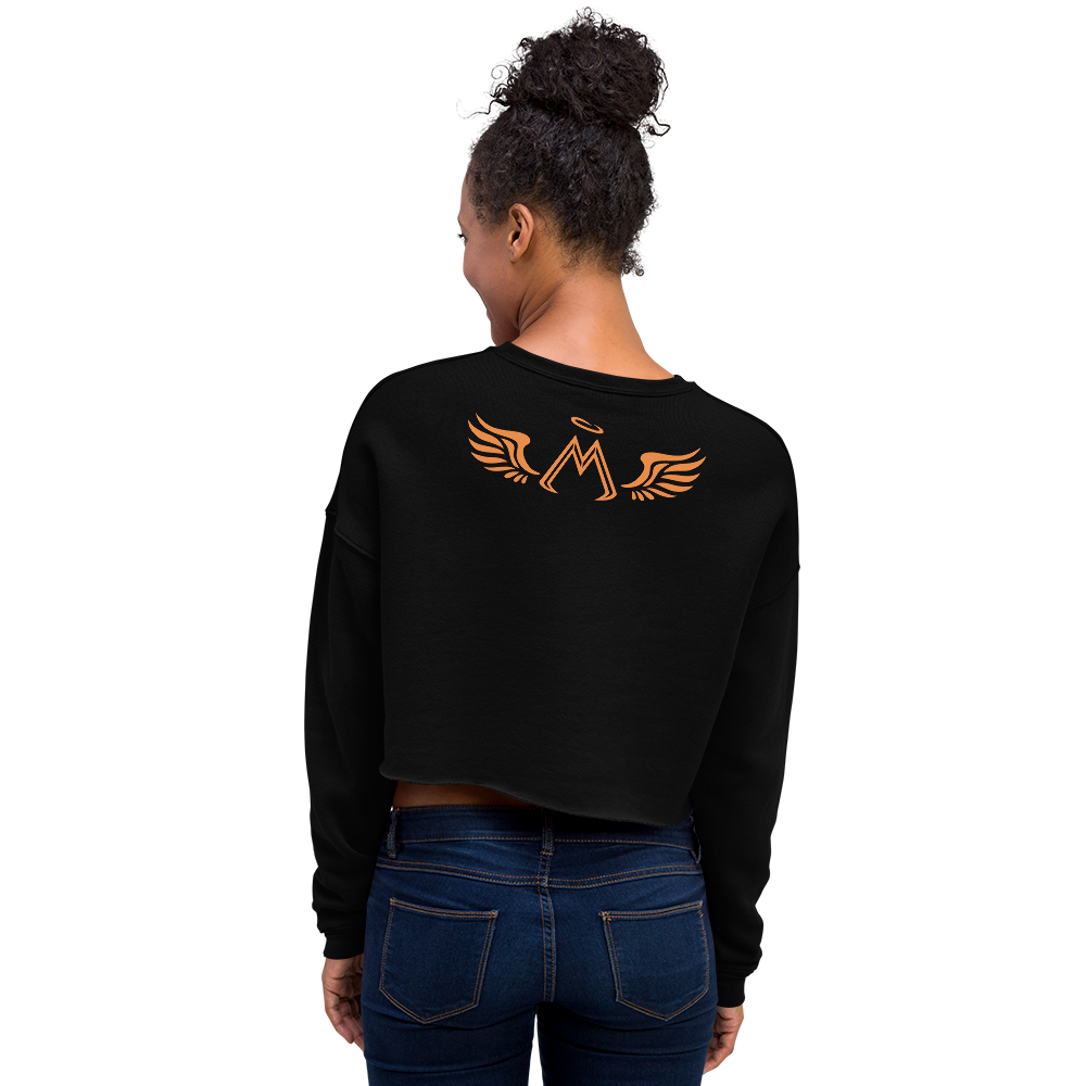 Black Crop Sweatshirt With Orange MM Iconic Logo