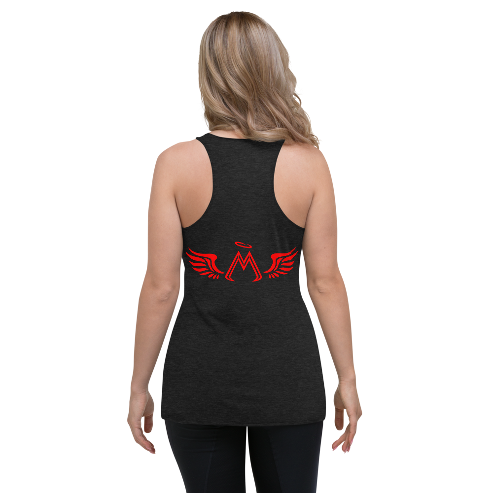 Black Racerback Tank With Red MM Iconic Logo