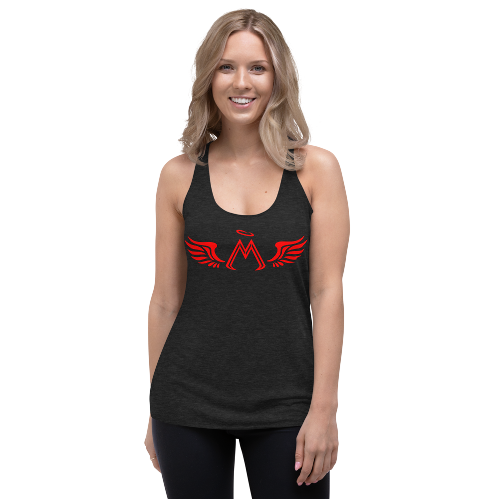Black Racerback Tank With Red MM Iconic Logo