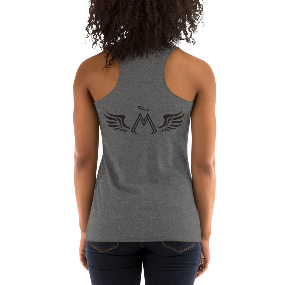 Dark Grey Racerback Tank With Black MM Iconic Logo